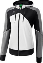 Veste d'entraînement Erima Premium One 2.0 avec capuche pour femmes - Blanc / Noir | Taille: 44