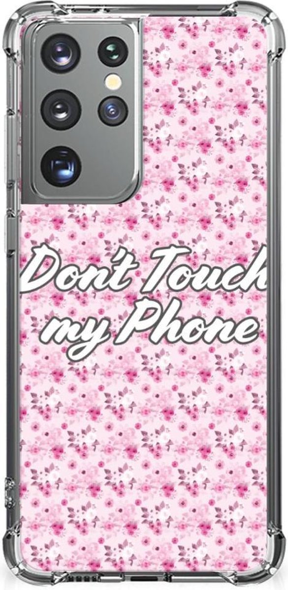 Samsung Galaxy S21 Ultra Anti Shock Case Flowers Pink DTMP