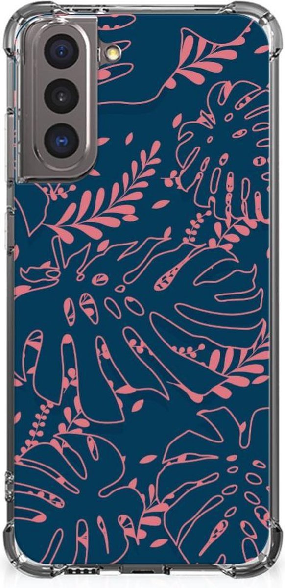 TPU Case Anti-Shock voor Samsung Galaxy S21 Case Palm Leaves