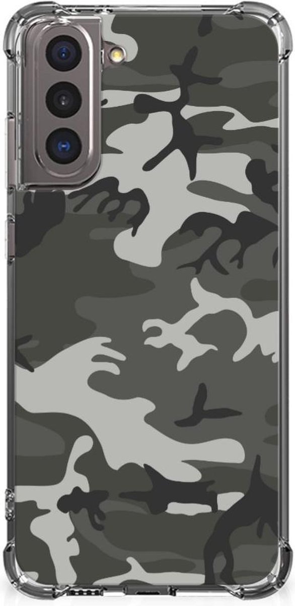 Samsung Galaxy S21 Doorzichtige Silicone Hoesje Army Light
