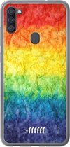 Samsung Galaxy A11 Hoesje Transparant TPU Case - Rainbow Veins #ffffff