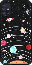ADEL Siliconen Back Cover Softcase Hoesje Geschikt voor Samsung Galaxy A51 - Ruimte Heelal Cartoon