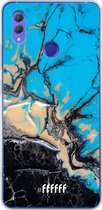 Honor Note 10 Hoesje Transparant TPU Case - Blue meets Dark Marble #ffffff