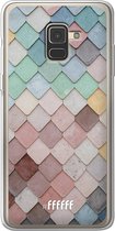 Samsung Galaxy A8 (2018) Hoesje Transparant TPU Case - Colour Tiles #ffffff