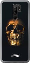 Xiaomi Redmi 9 Hoesje Transparant TPU Case - Gold Skull #ffffff