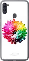 Samsung Galaxy A11 Hoesje Transparant TPU Case - Rainbow Pompon #ffffff