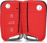 kwmobile autosleutel hoesje voor VW Golf 7 MK7 3-knops autosleutel - Autosleutel behuizing in rood