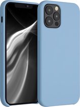 kwmobile telefoonhoesje voor Apple iPhone 12 / 12 Pro - Hoesje met siliconen coating - Smartphone case in duifblauw
