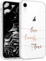 kwmobile telefoonhoesje voor Apple iPhone XR - Hoesje voor smartphone - Live Laugh Love design