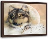 Foto in frame , Stay Wild Wolf , 120x80cm , multikleur , wanddecoratie , Premium print