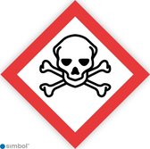 Simbol - Sticker GHS06 Giftig - Toxic - Duurzame Kwaliteit - Formaat 30 x 30 cm.