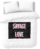 Y-NOT - Savage Love - Dekbedovertrek - Microvezel - Tweepersoons - 200x200/220 cm - Zwart,Wit