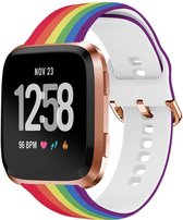 Shop4 - Fitbit Versa Bandje - Siliconen Regenboog Meerkleurig