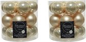 36x stuks kleine kerstballen licht parel/champagne van glas 4 cm - mat/glans - Kerstboomversiering