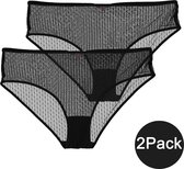 INSUA Dames Slips - 2-Pack - Zwart - Maat S