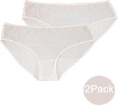 INSUA Ondergoed Dames Kant - Slip Dames - Wit - 2 Pack - Maat L