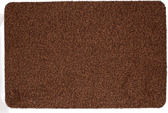 Anti slip deurmat/schoonloopmat pvc bruin 60 x 40 cm voor binnen - Droogloopmatten - Extra absorberend