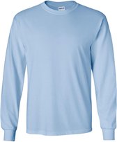 Gildan Heren Effen Bemanningsleden Hals Ultra Katoen Lange Mouw T-Shirt (Lichtblauw)