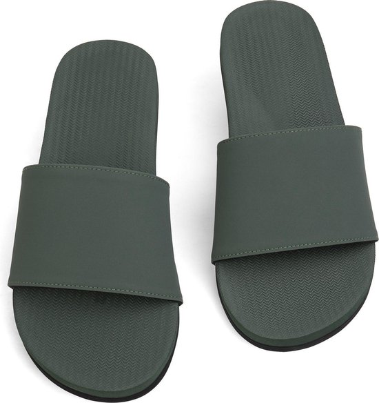 Indosole Slides Essential Heren Slippers - Groen - Maat 39/40 | bol