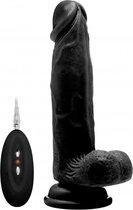 Vibrating Realistic Cock - 8" - With Scrotum - Black