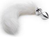 White Tail Buttplug - Silver