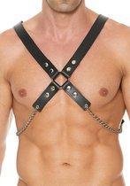 Men's Chain Harness - Premium Leather - Black