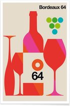 JUNIQE - Poster Vintage Bordeaux -20x30 /Oranje & Roze