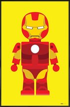 JUNIQE - Poster met kunststof lijst Iron Man Toy -13x18 /Geel & Rood