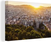 Coucher de soleil sur la ville française de Marseille Toile 140x90 cm - Tirage photo sur toile (Décoration murale salon / chambre) / Villes européennes Peintures sur toile