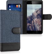 kwmobile telefoonhoesje voor Apple iPhone 6 / 6S - Hoesje met pasjeshouder in donkerblauw / zwart - Case met portemonnee