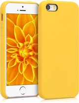 kwmobile telefoonhoesje geschikt voor Apple iPhone SE (1.Gen 2016) / iPhone 5 / iPhone 5S - Hoesje met siliconen coating - Smartphone case in stralend geel