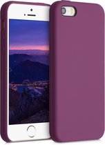 kwmobile telefoonhoesje voor Apple iPhone SE (1.Gen 2016) / 5 / 5S - Hoesje met siliconen coating - Smartphone case in magenta-lila