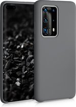 kwmobile telefoonhoesje voor Huawei P40 Pro Plus - Hoesje met siliconen coating - Smartphone case in titaniumgrijs