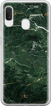 Samsung Galaxy A20e siliconen hoesje - Marble jade green - Soft Case Telefoonhoesje - Groen - Marmer
