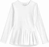 Coolibar - UV Shirt voor meisjes - Longsleeve - Aphelion Tee - Wit - maat S (104-116cm)