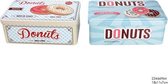 Blik donuts - Multicolor - Metaal - 18 x 11 x 7 cm - Rechthoek - Bewaardozen