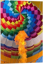 Acrylglas - Binnenkant van Gekleurde Luchtballon - 60x90cm Foto op Acrylglas (Wanddecoratie op Acrylglas)
