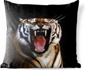 Buitenkussens - Tuin - Brullende tijger zwarte achtergrond - 40x40 cm