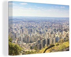 Canvas schilderij 60x40 cm - Wanddecoratie Miljoenen stad Belo Horizonte vanaf de Braziliaanse staat Minas Gerais - Muurdecoratie woonkamer - Slaapkamer decoratie - Kamer accessoires - Schilderijen op canvas