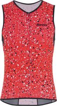 Santini Fietsshirt mouwloos Heren Koraal - Pietra Sleek Tri Top - XL