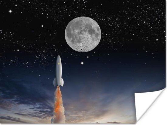 Une illustration de la navette spatiale et l'affiche de la pleine lune ...
