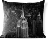 Buitenkussens - Tuin - Luchtfoto van Empire State building -zwart-wit - 40x40 cm