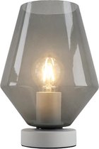 Olucia Mavis - Design Tafellamp - Glas/Metaal - Grijs;Wit