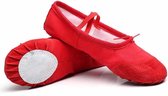 Let op type!! 2 paar flats zachte ballet schoenen Latin Yoga Dance Sport schoenen voor kinderen & volwassene  schoenmaat: 44 (rood)