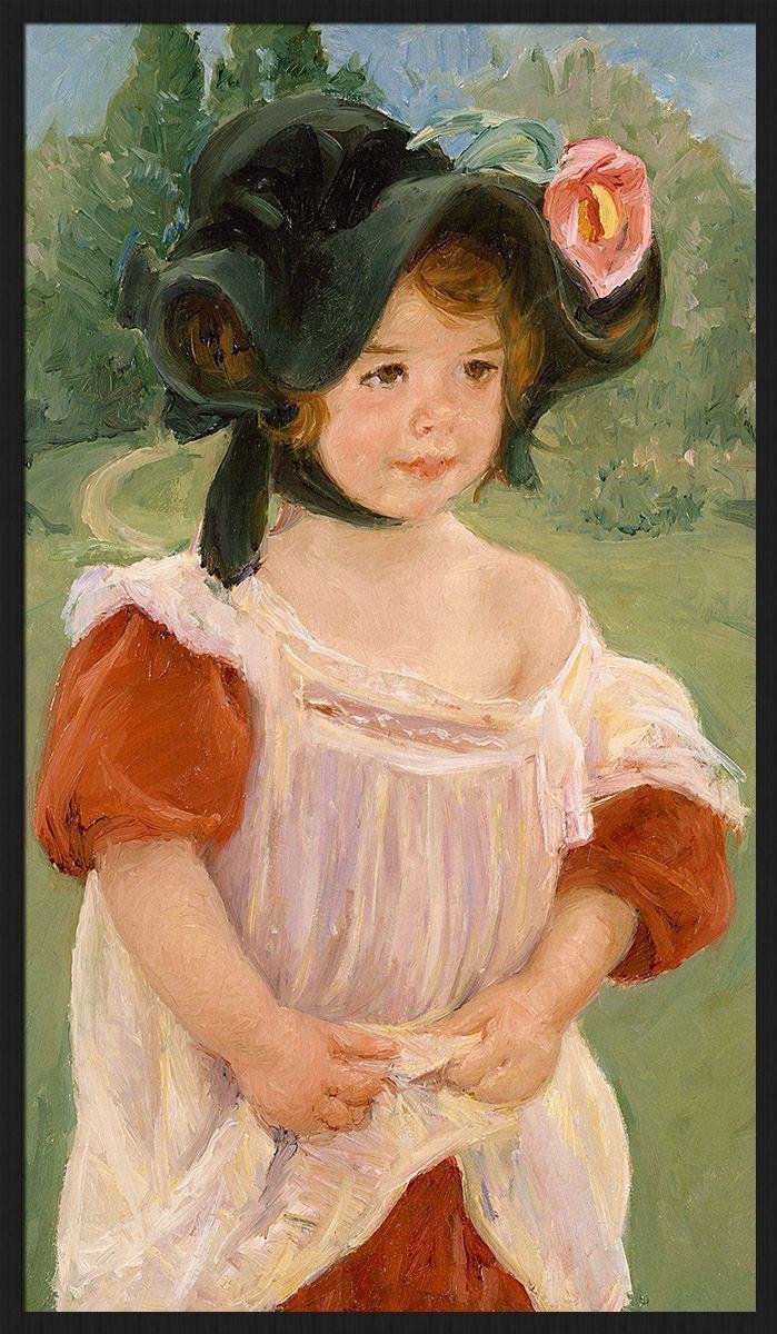 Schilderij - potret - kunstschilder Mary Cassatt - Collectie ART Facsimile - Forex met zwarte lijst - 70x118cm