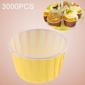 3000 PCs ronde laminering Cake Cup vormpjes chocolade Cupcake Liner bak Cup, grootte: 5 x 3,8 x 3 cm (geel)