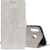 Retro Crazy Horse Texture horizontale flip lederen case voor Galaxy M30 / A40S, met houder & kaartsleuven & fotolijst (wit)