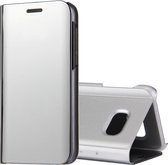 Voor Galaxy A5 (2017) / A520 Galvanotechniek Spiegel Horizontaal Flip Leren Case met Houder (Zilver)