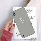 Voor Galaxy A10 Love Heart You Pattern Frosted TPU beschermhoes (grijs)