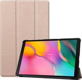 Custer Texture Horizontale Flip PU lederen tas voor Galaxy Tab A 10.1 2019 (T515 / T510), met drie-vouwbare houder en slaap- / wekfunctie (goud)